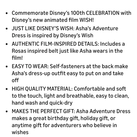 •2 Asha’s Adventure Dresses• Disney’s WISH girl’s costumes >> NWT (ripped tags) - Picture 16 of 16